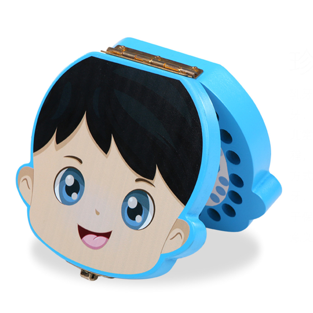 Wood Tooth Box Baby Tooth Keepsake Storage Box Milk Teeth Save Organizer Case Container English case