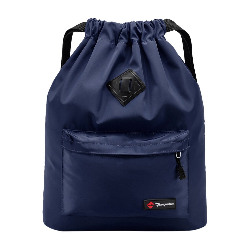 Scuola Palestra Drawstring Bag Cinch Sacco Immagazzinaggio della Tela di canapa Zaino zaino Dello Zaino Del Sacchetto di Sport Zaino Casual Studente Zaino #1124s25: Dark Blue