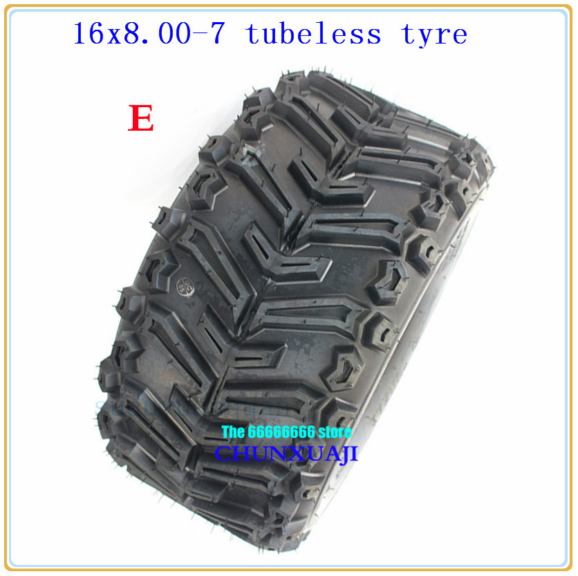 16 x 8-7 atv & gokart terrängdäck terräng 16 x 8.00-7 16/8-7 slanglösa däck motorvägsdäck slitstarka dammsugare