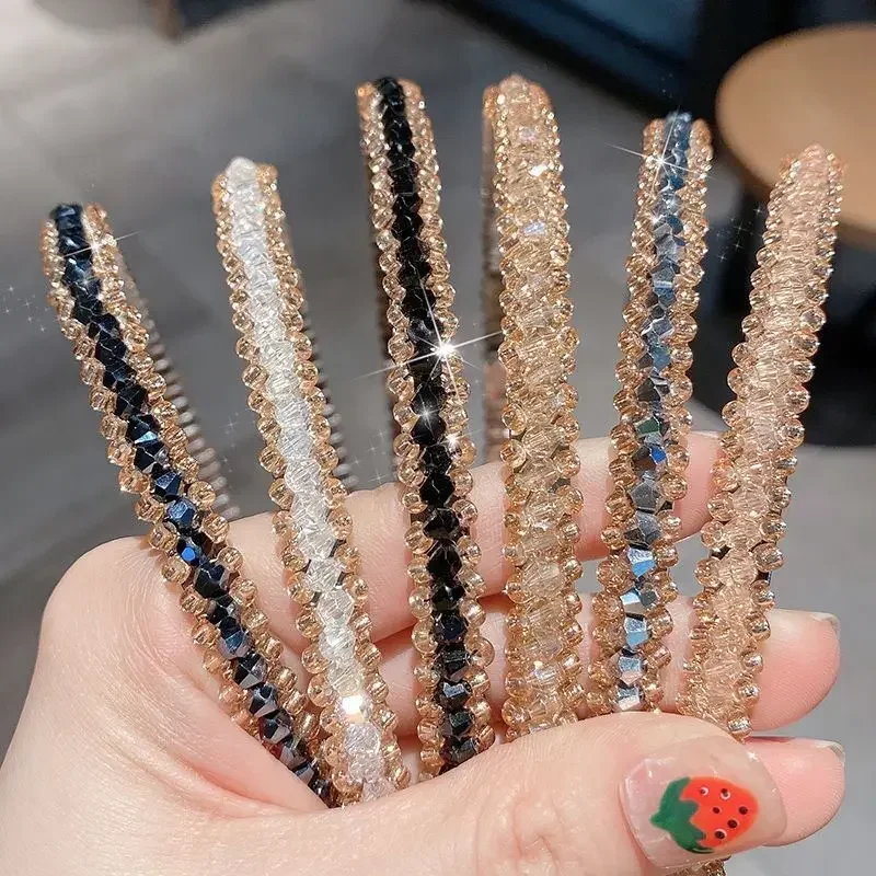 Koreaanse Crystal Bezel Hoofddeksels Vrouwen Hoofdband Meisjes Vintage Haarbanden Brede Haarband Hoepel voor Bruiloft Haaraccessoires