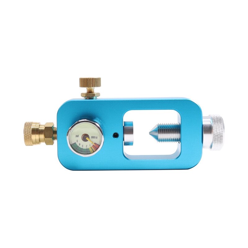 -Diving Tank Refill Adapter with 5000Psi Pressure Gauge Diving Oxygen Cylinder Refill Adapter for Oxygen Cylinder: Blue
