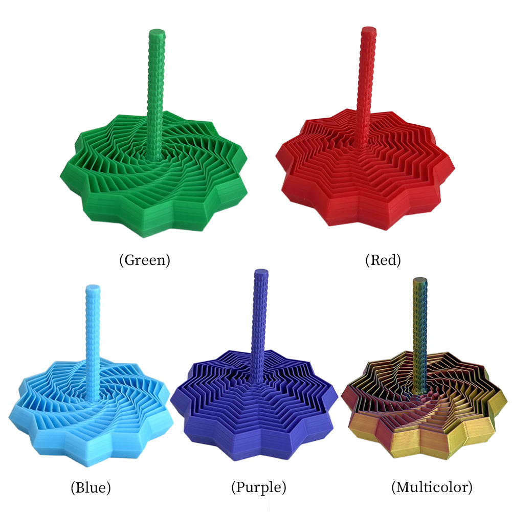 Expanded Sensory Fidget Star 3D Printed with Handles Fractal Fidget Hexagon Whirling Spiral Stress Relief Toy