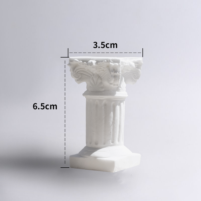 Pilar romano Doric, decoración nórdica de yeso, Mini candelabro de Pilar de yeso para el hogar, pintura de fotografía con sentido de atmósfera