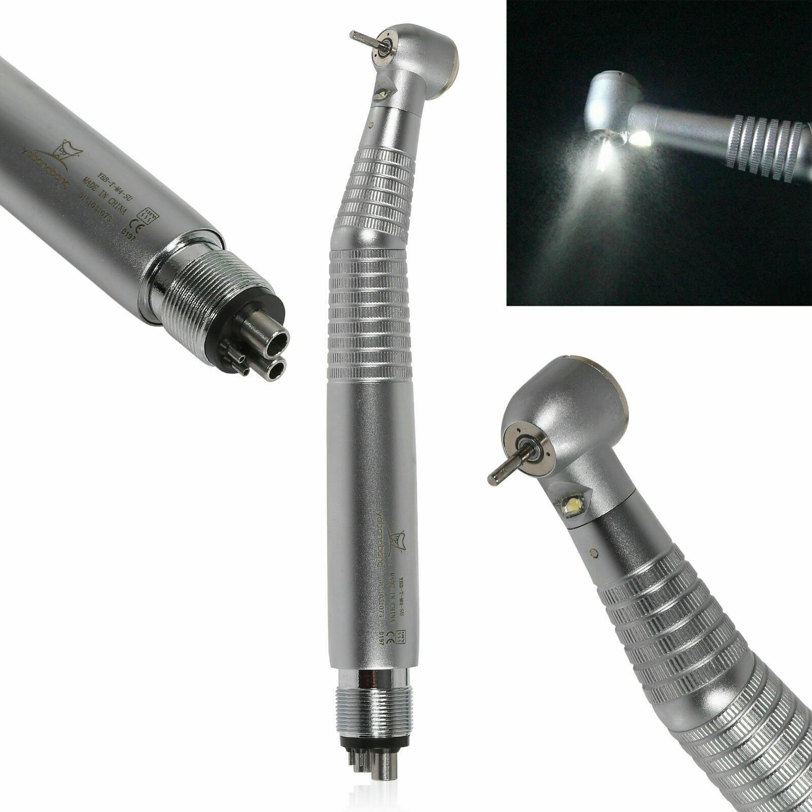 Contre-angle Dentaire 1:1 à Fibre Optique, Bouton Poussoir, Compatible Kavo/NSK