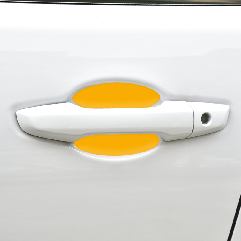 4 stk bil dørhåndtag reflekterende beskyttelsesfilm ridsefast klistermærker til mitsubishi lancer outlander pajero car styling