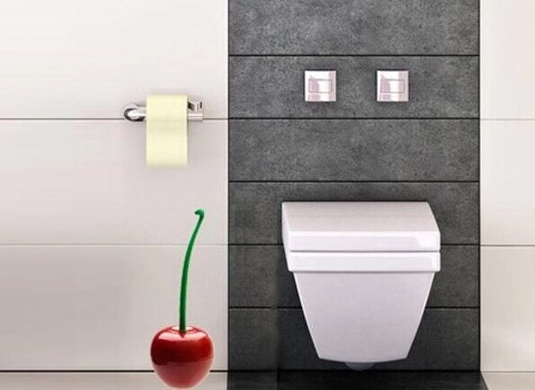 Belle Cerise Forme Lavabo Brosse Wc & Set De Support Kregen Cerise Vorm Toilette Borstel