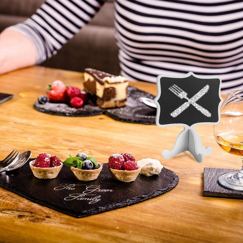Sett  av 20 mini tavle- liten tavle til cateringutstyr, matetiketter, festdekorasjoner, bordnummer til
