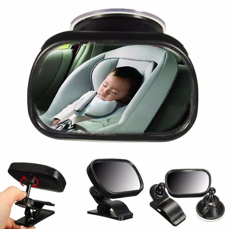 Car Back Seat Safety Rear View Mirror Auto Interior Baby Observation Auxiliary Mirror Children Safety Mirror Clip Sucker Mount