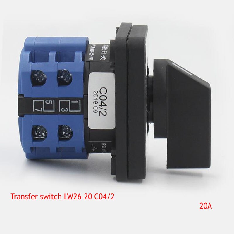 Universele Overdracht Schakelaar LW26-20 C04 2 Twee-Speed 380V Voeding Afgesneden De Belangrijkste Controle Op-off Load Stroomonderbreker 20A