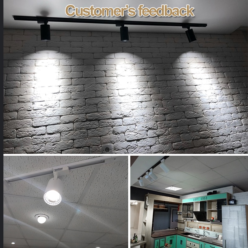 LED éclairage sur Rail 12W 20W 30W 40W COB Spot plafonnier Rail Rail lampe décorative LED projecteur éclairage sur Rail pour magasin