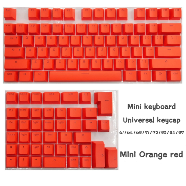 PBT Translucent Backlight Keycaps 118 Keys Mechanical Keyboard Key Cap Double Shot Key Cap For Mini keyboard Cherry MX: Orange red
