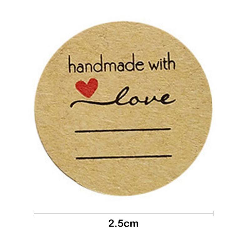500 etykiety/przylepne w rolce naklejki miłość Wykonany ręcznie prezent pieczenie ciasteczek pieczęć etykiety naturalne akcesoria dekoracyjne kraft: B