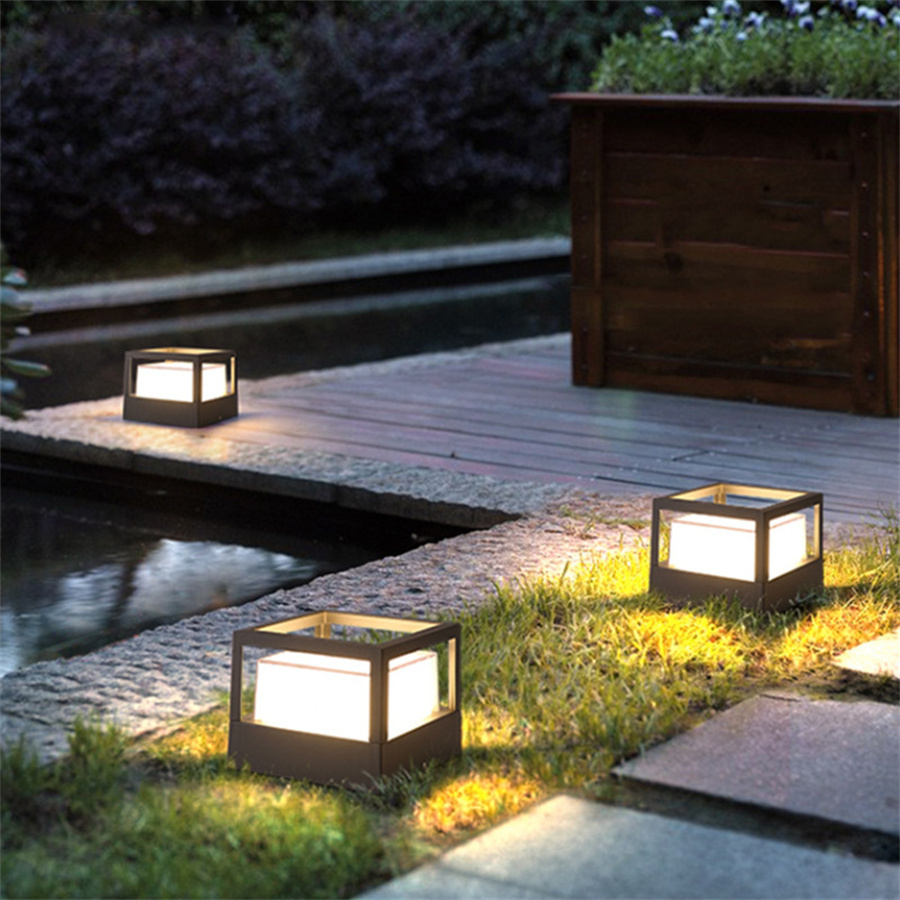 Thrisdar 15W Outdoor Buiten Hek Ingang Deur Pijler Lamp Binnenplaats Landschap Pathway Gazon Post Licht Stigma Lampen