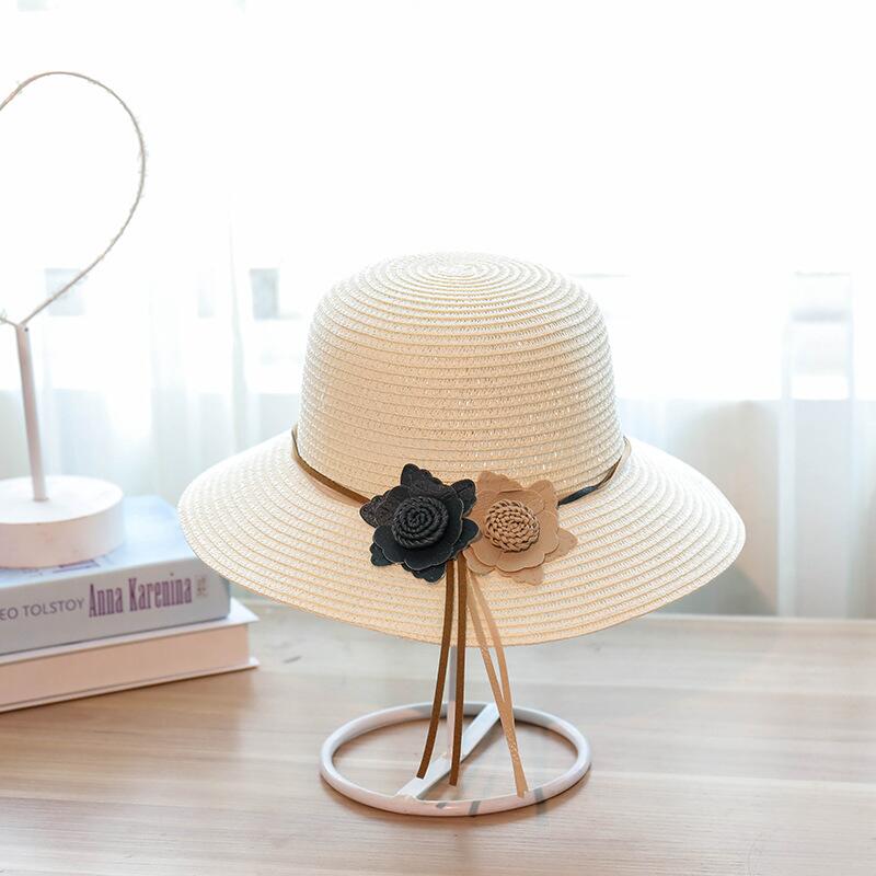 Wide Brim Straw Hat Women Flower Foldable Brimmed Sun Hat Summer Hats For Women: 4