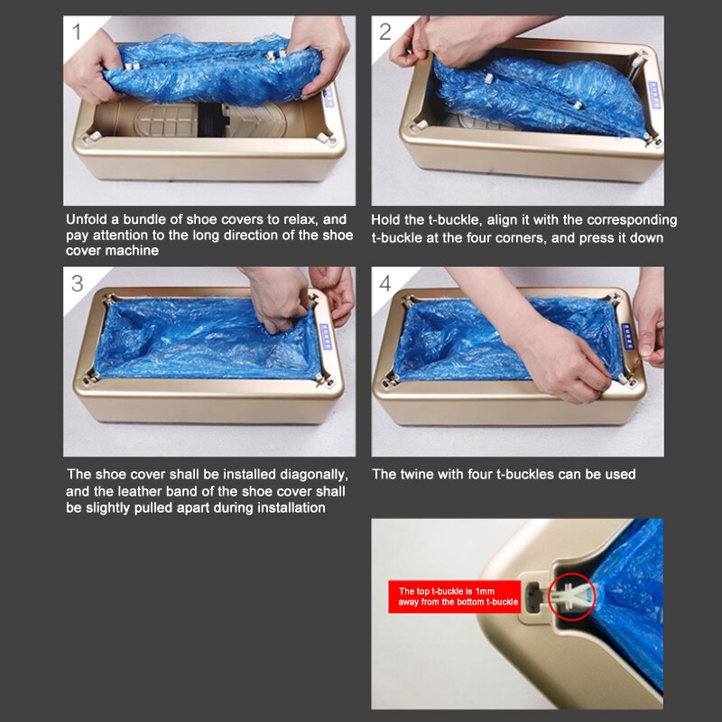 Automatic Shoe Cover Dispenser Disposable Shoe Covers Machine for Home Office TI99