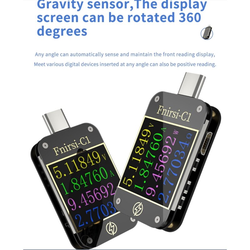 FNIRSI C1 Type-C PD Trigger USB-C Voltmeter Ammeter Fast Charging Protocol Test Type-C Meter Power Bank Tester