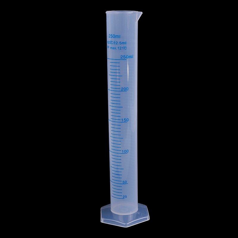 1Pcs 250ml Measuring Plastic Graduated Cylinder Measuring Cylinder Blue Scale Acid And Alkali Resistant Measuring Cylinder