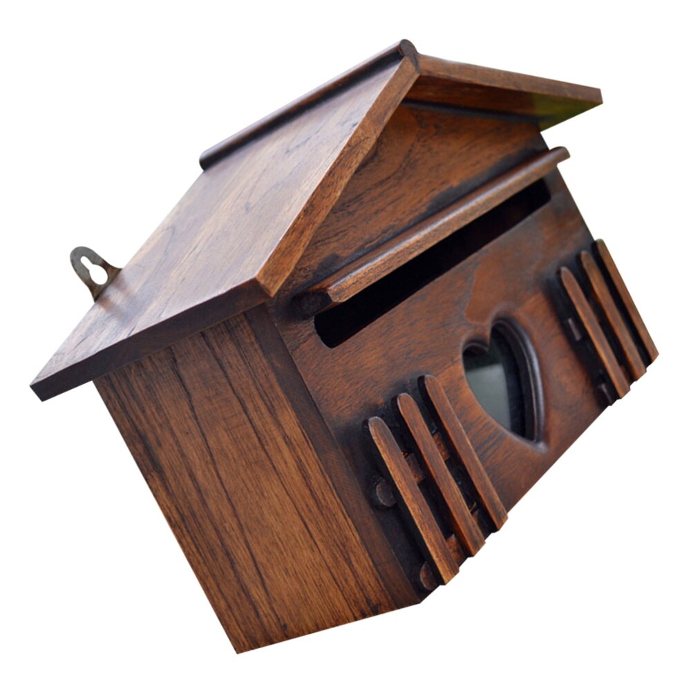 1PC Wooden Mailbox Outddor Post Box Rainproof Suggestion Box Letter Box for Home Company