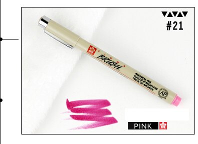 Sakura De hoofd van een zachte waterdichte comic handgeschilderde zachte hoofd kleur pen kalligrafie kleine mooie pen haak lijn Mark pen: 1pcs  pink