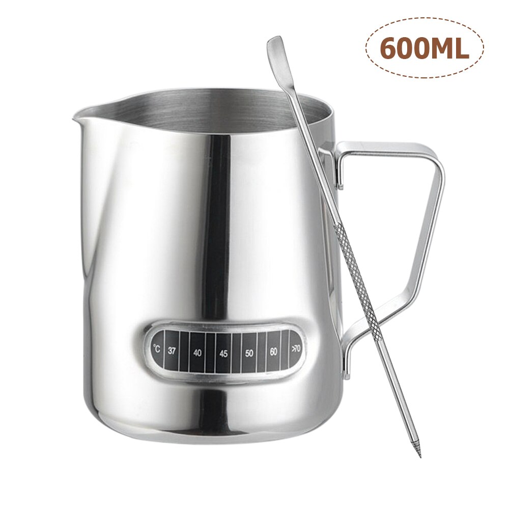 600ml ruostumatonta terästä maidonvaahdotus kannu kannu kahvi maitomukit vetää kukka kuppi barista latte art cappuccino valmistajan lämpötila: Default Title