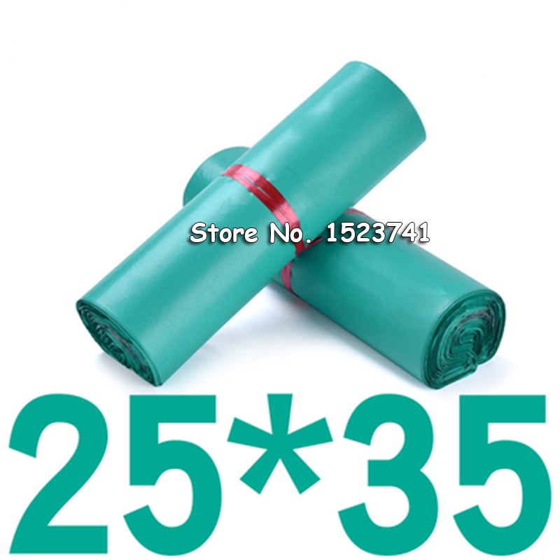 Hight 100pcs/lot Green Envelopes Poly Mailer BY Mail Plastic Mailing Bags Envelope 25*35cm