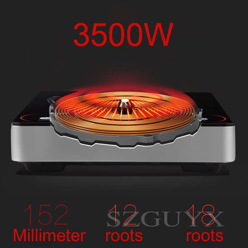 220V Commercial Induction cooker fire boiler Waterproof Black Crystal Plate Stove High-power Cooktop Burner
