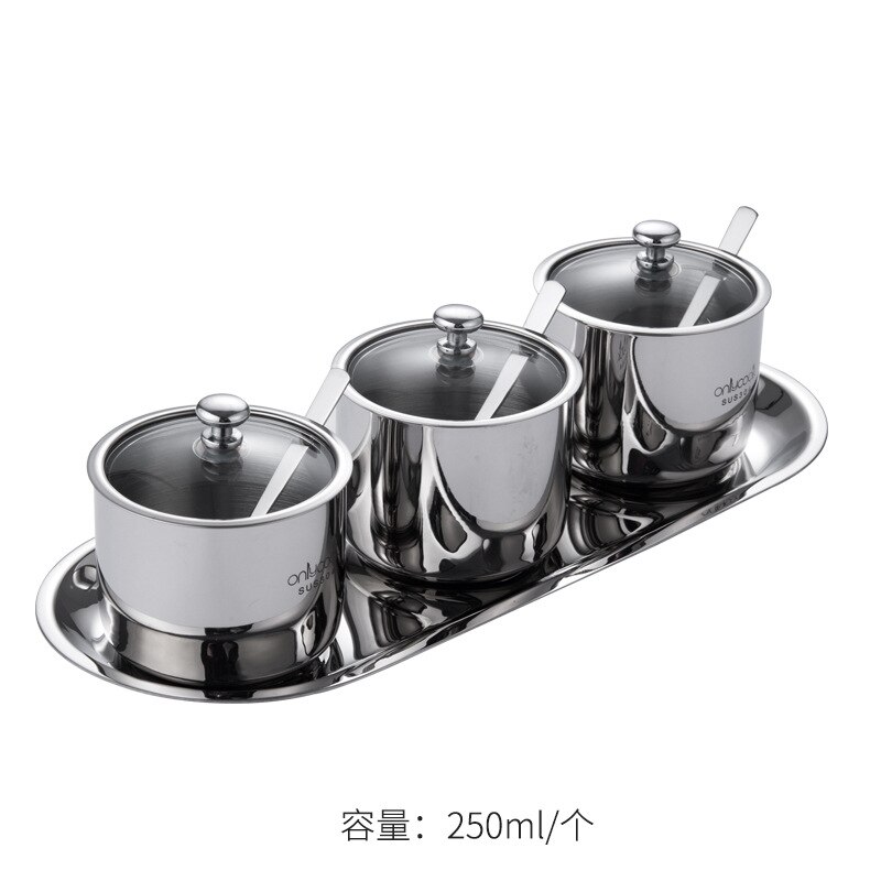 German Style Seasoning Box Seasoning Jar Set Household Kitchen Seasoning Bottle Seasoning Bottle Salt Shaker Three-piece Set: Picture 4
