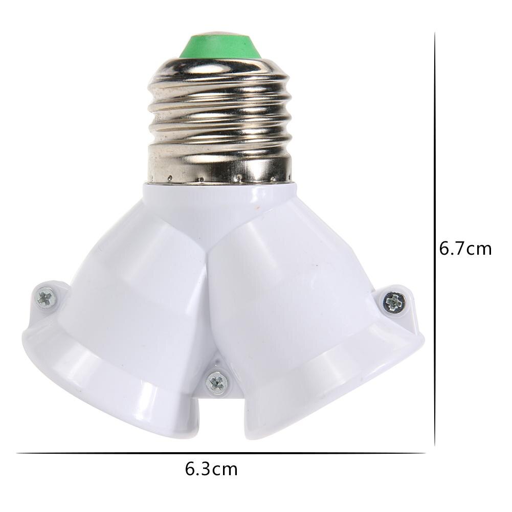 2 in 1 dobbelt  e27 fatninger base pære forlænger splitter kontakt adapter konverter stik halogen lys pære pære holder kobber pbt