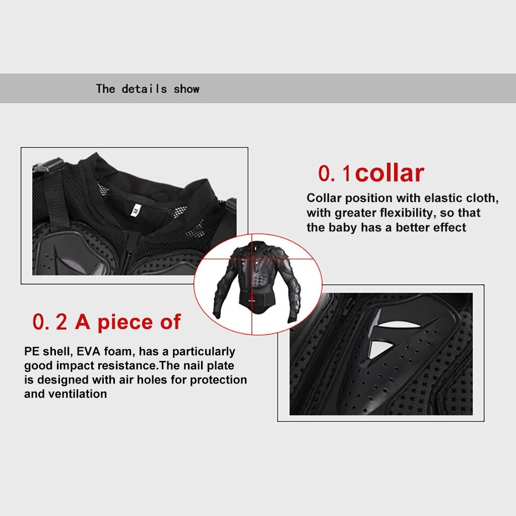 Armadura de cuerpo completo para Motocross, chaqueta de motocicleta con protección para el cuello, traje de equipo de protección para moto # K