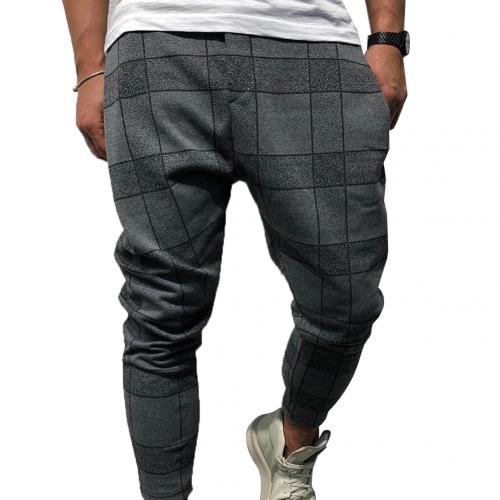 Mannen Plaid Laag Kruis Harembroek Broek Losse Fit Hiphop Street Wear: Grijs / XXXL