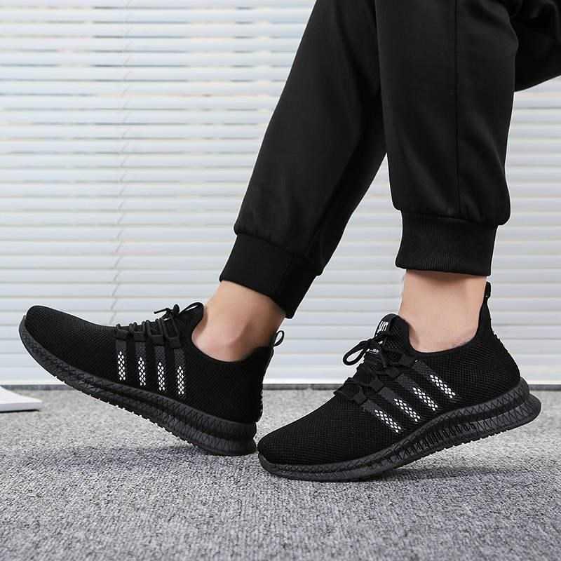 mesh menn joggesko fritidssko lac-opp herresko lettvektskomfortable pustende gå joggesko zapatillas hombre
