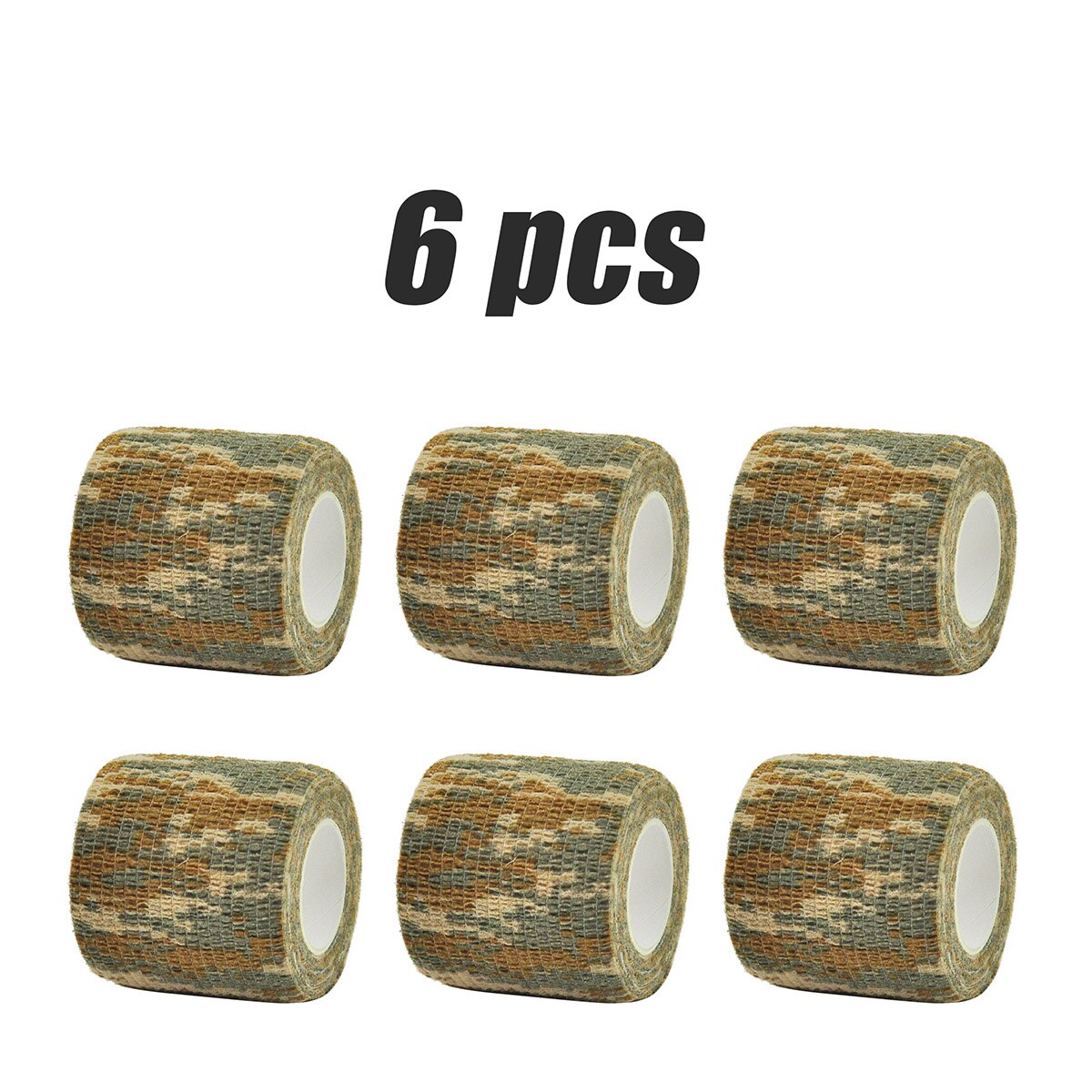 1/6/10 Stuk Desert Camo Elastische Wrap 4.8M Tape Zelfklevende Sport Protector Enkel Knie Vinger Arm Bandage: 6Pcs / 7.5cmX4.8m