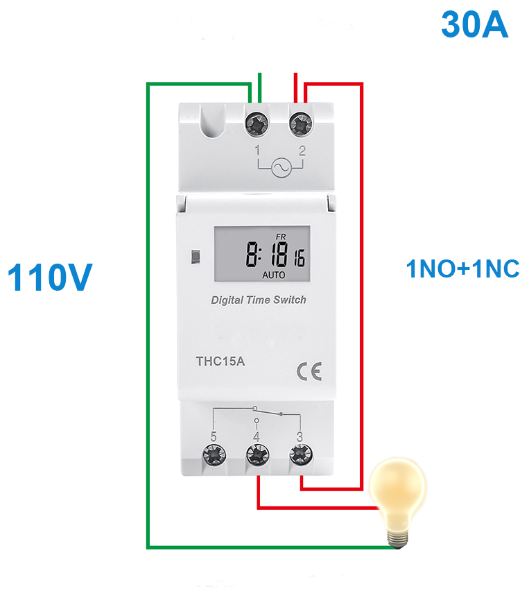 Timer Switch Din Rail Digital TP8A16 weekly programmable electronic microcomputer 30A 220V 230V 6A-30A 12V AC THC15A: S