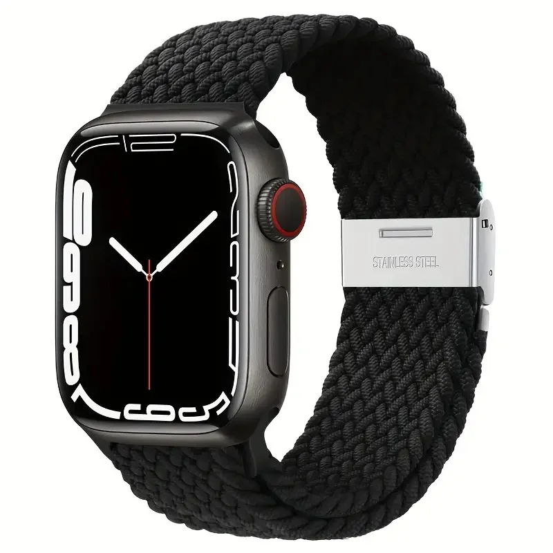 Correa elástica de nailon trenzado para apple watch, banda de nailon para iwatch se 9, 8, 7, 6, 5, 4, 3, 45mm, 44mm, 41mm, 40mm, 42mm, Ultra 2