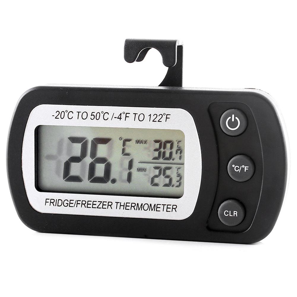 Asypets Kamer Reptielen Doos Thermometer Koelkast Thermometer Digitale Vriezer Met Grote Lcd Display Waterdicht-25: black