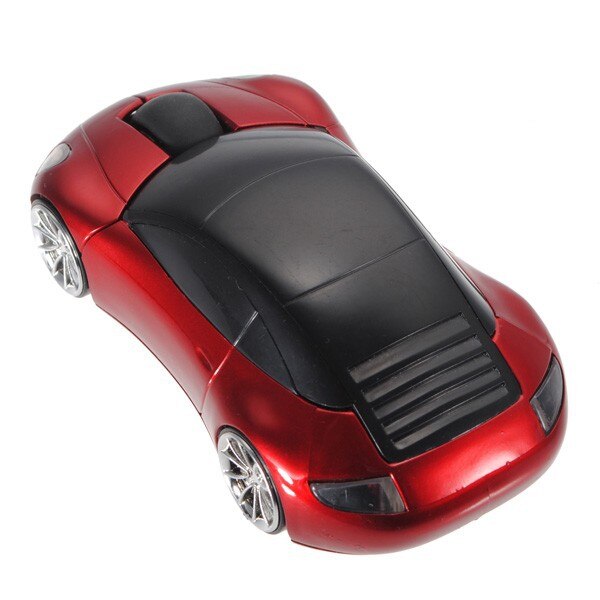2.4Ghz wireless optical 2.4G mouse car styling mouse with USB Bluetooth receiving wireless mouse for PC laptop mouse wireless: Red