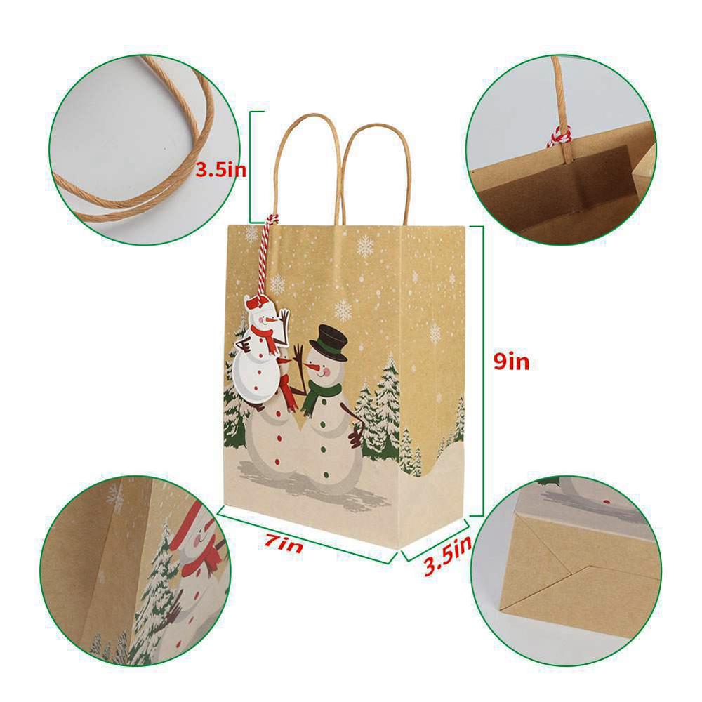 Vores varme kraftpapirposer slik æske jule goodie papirposer papir juleemballage popcorn æske x 9 x 18cm – Grandado