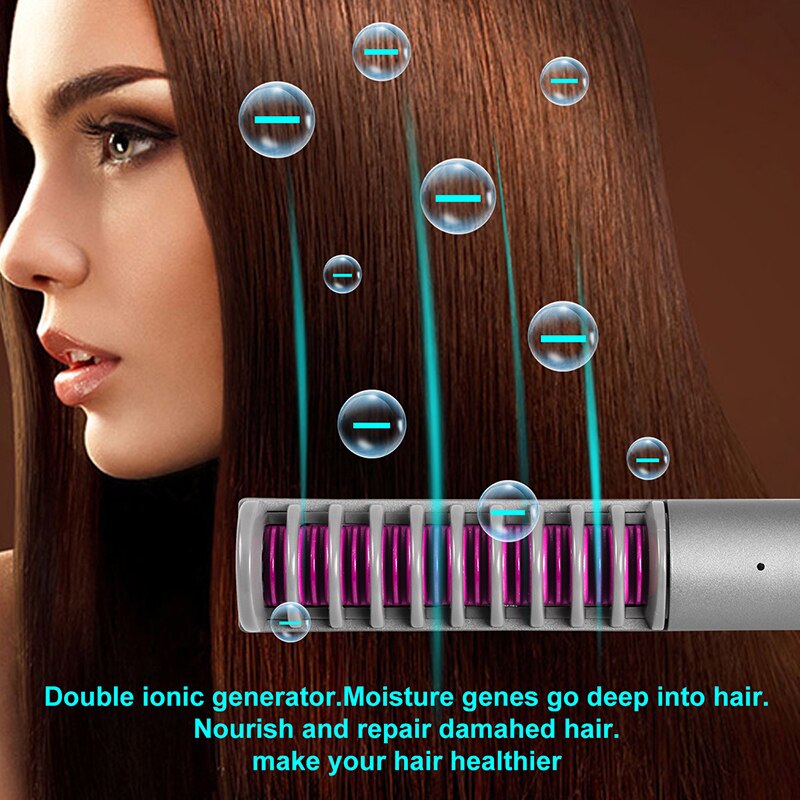 Fast Heating Hair Straightener Combs Men Beard Hair Straightener Brush Combs Styling Electric Hair Curler Irons