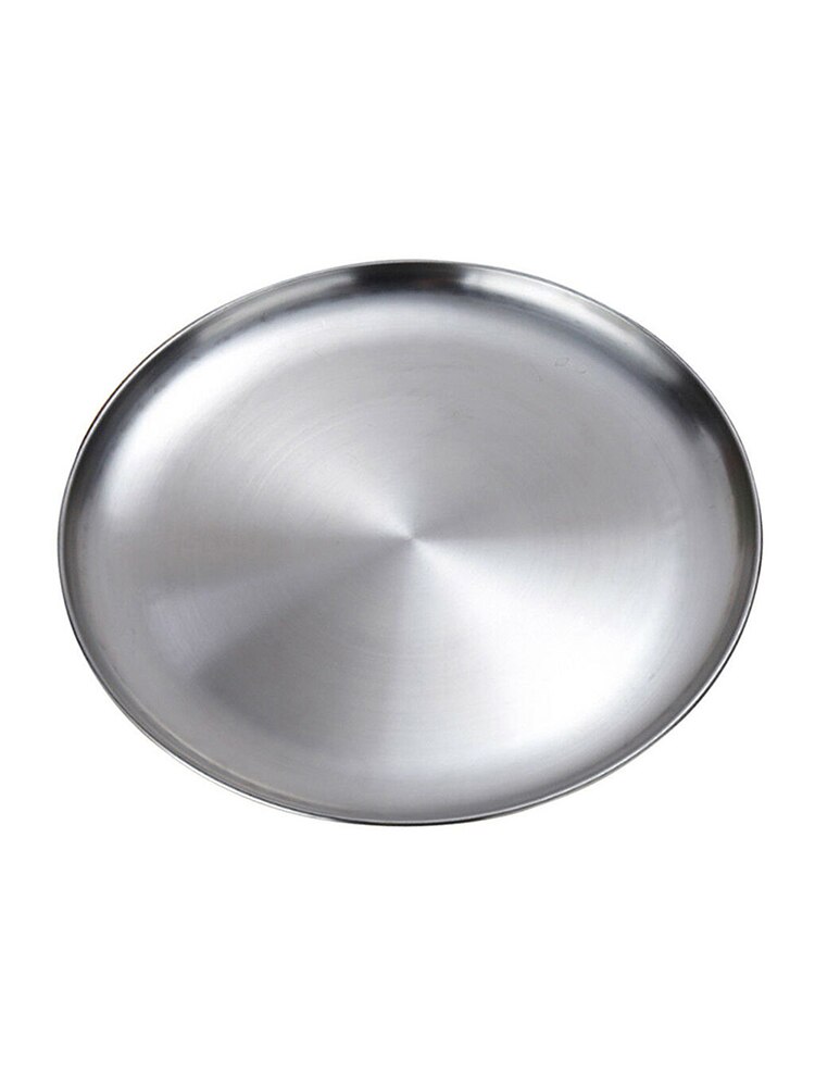 Rostfritt stål platt tallrik isolerad tjock buffé tallrik för bbq tallrik tallrikar kökstillbehör