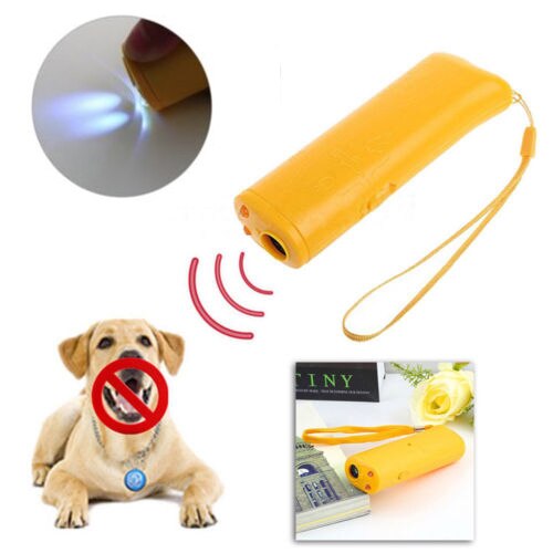 Haustier Hund Repeller Anti Rinde Hund Ausbildung Gerät 3 in 1 LED Ultraschall Hund Aufhören Zu Bellen Trainer Ohne Batterie