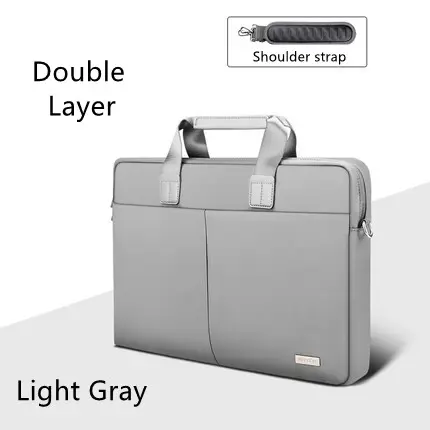 Dubbellaagse laptoptas voor ipad air 13 13 laptoptas met grote capaciteit, 15.6 voor macbook pro 14 16: 17- inch / Grijs