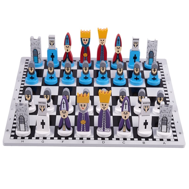 Wooden Chess Children's Cartoon Modeling Chess Toys