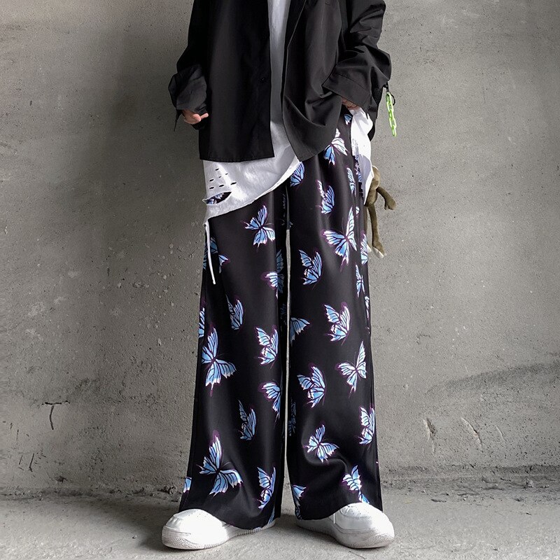 Hip Hop Streetwear Baggy sarouel automne ample papillon imprimé pantalons de survêtement Harajuku coton Joggers hommes pantalon
