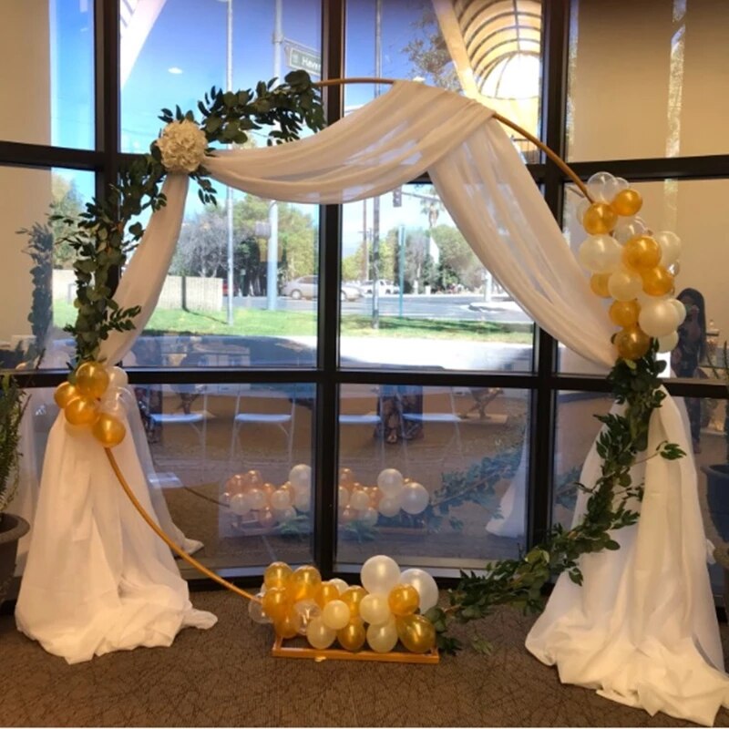 Étagère décorative en fer forgé pour arc de mariage, accessoire de décoration circulaire, pour arrière-plan de fête, à fleurs avec cadre