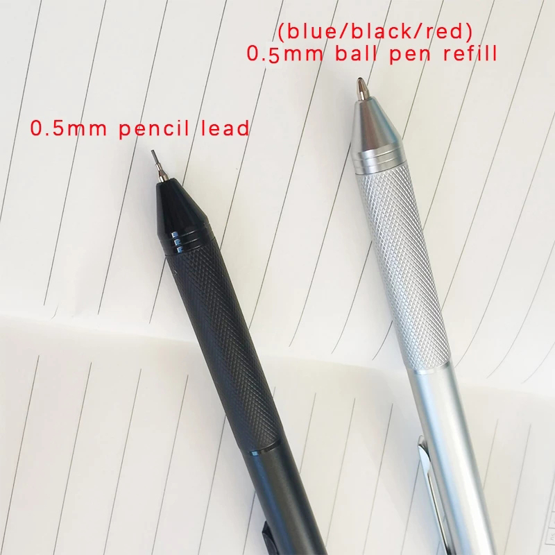 Bolígrafo multifuncional con Sensor de gravedad de Metal 4 en 1, bolígrafo Multicolor de negocios, lápiz automático, de papelería para oficina y escuela