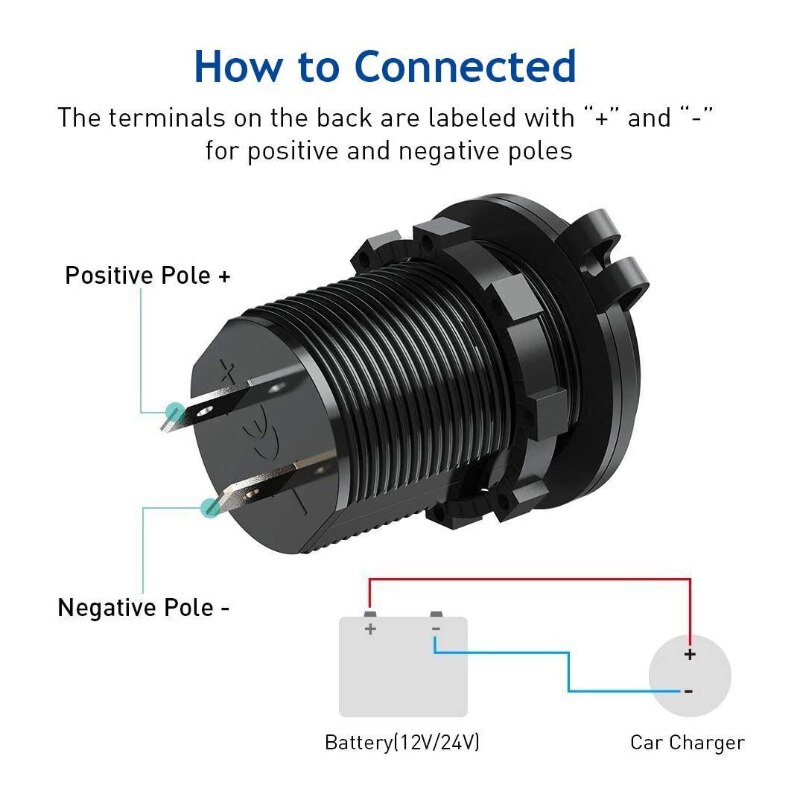 Dobbelt usb-opladerstik 12v/24v usb-udtag vandtæt 4.2a dobbeltopladerstik med touch-kontakt til bilbåd marine motorcykel