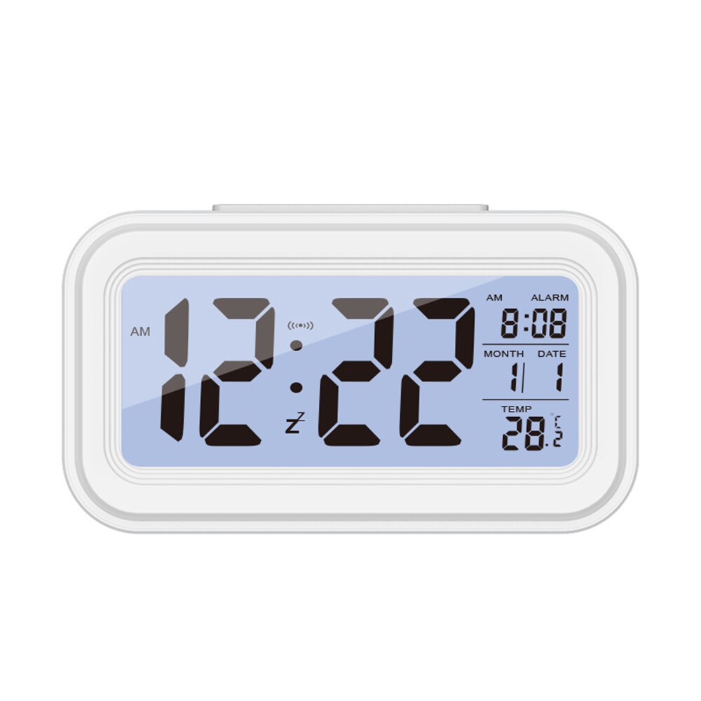 Digitale Smart Wekker Lcd-scherm Night Gloeiende Kubus Display Temperatuur & Kalender Snooze Functie Wekker