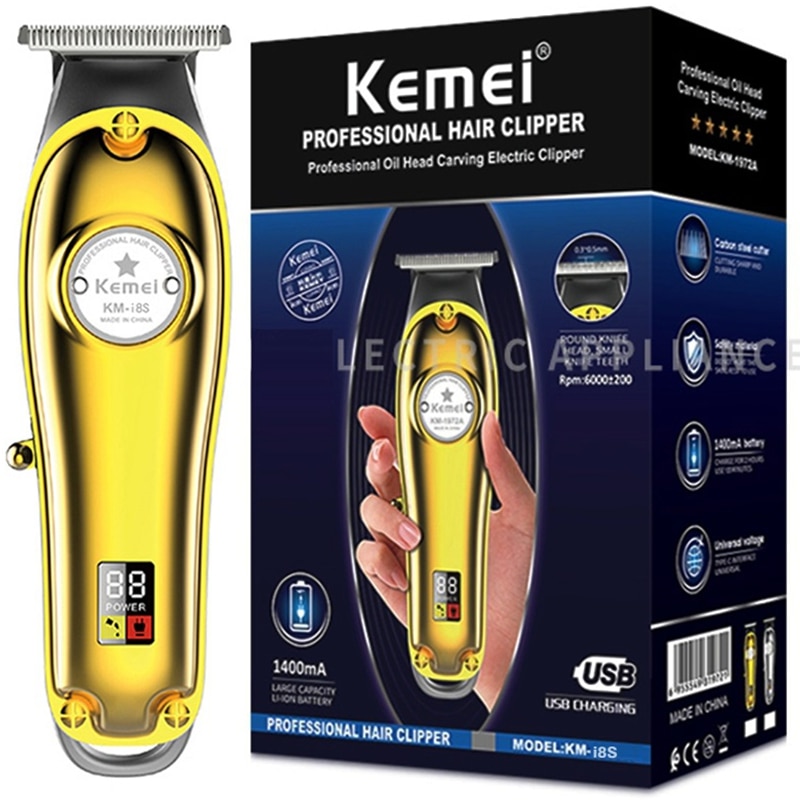 Original powerful all metal rechargeable LCD display hair trimmer electric beard trimmer for men hair clipper machine