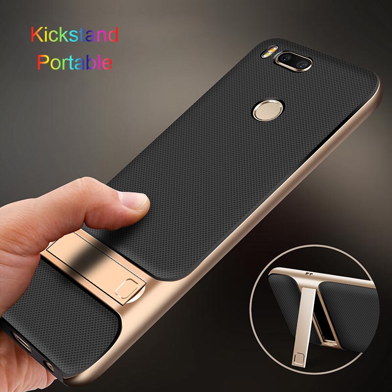 Mobiele Telefoon Back Cover Cases voor Xiao mi mi 5X mi A1 xiao mi 5X Mi A1 siliconen COVER 3D kickstand 360 Beschermende Shell Armor Coque