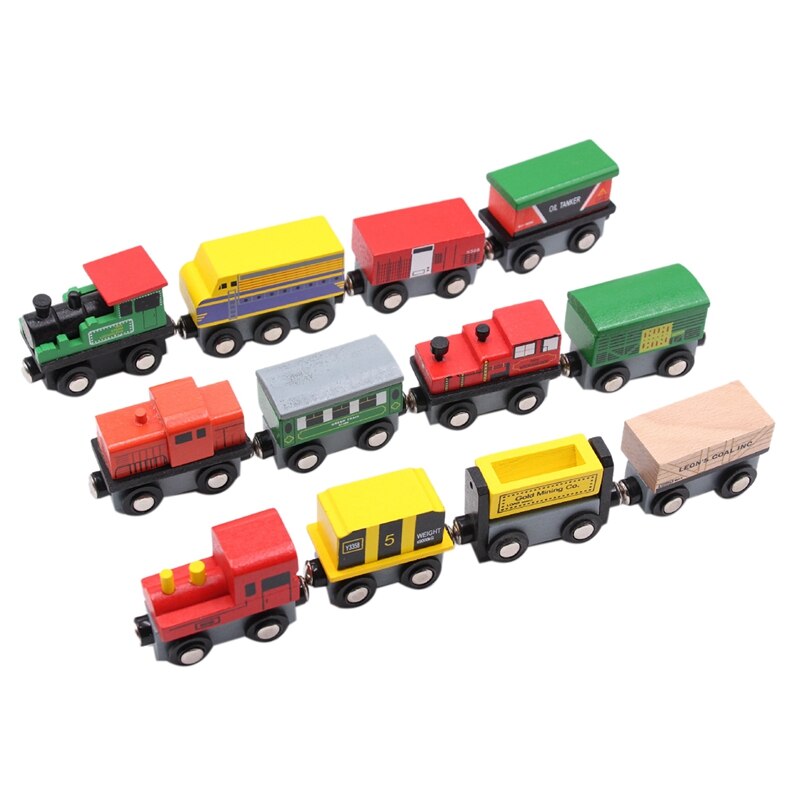 12 Stuks Kinderen Houten Trein Set Trein Netic Speelgoed Set Kinderen Speelgoed Trein Set Kinderen -Prachtige Verpakking Doos